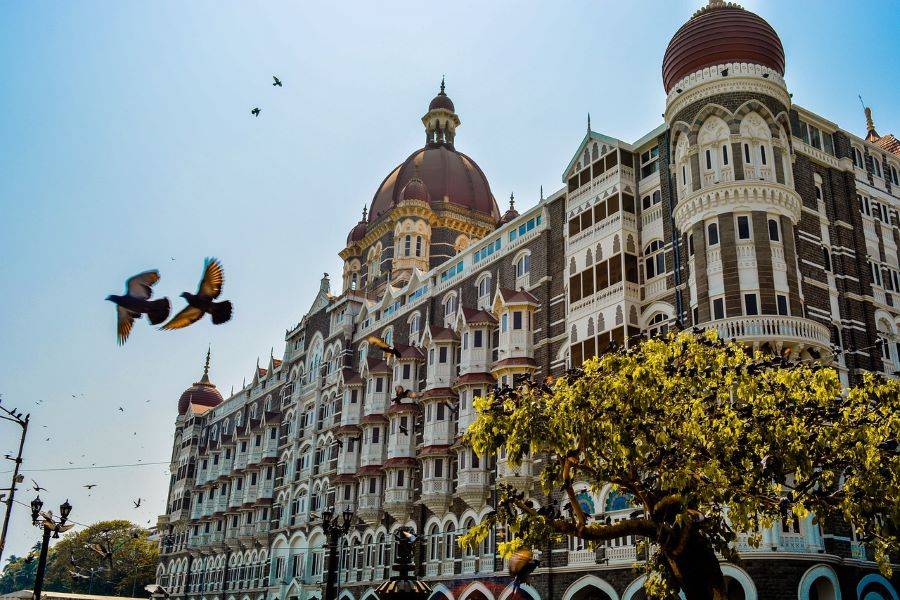 Vista del Taj Mahal Palace Hotel di Mumbay, India